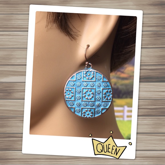 Patina Round Earrings - Picture 3 of 9